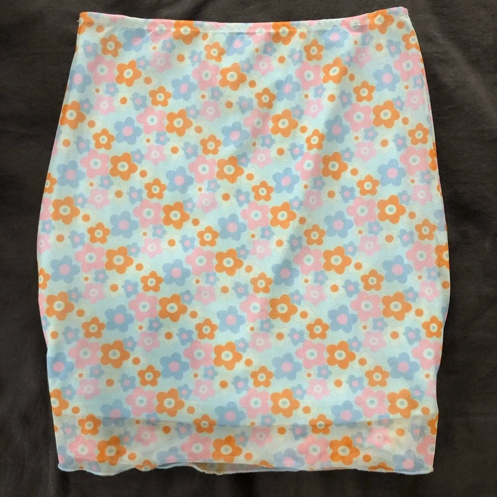 princess polly floral mesh mini skirt - Picture 1 of 1